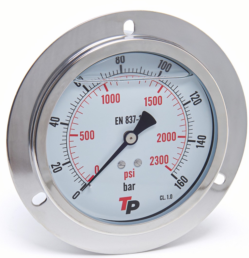 Манометр осевой с фланцем 100 мм 0-B160 bar 1/2BSP TP