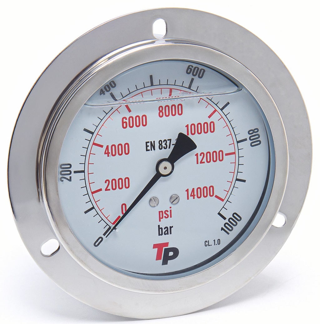 Манометр осевой с фланцем 100 мм 0-B1000 bar 1/2BSP TP
